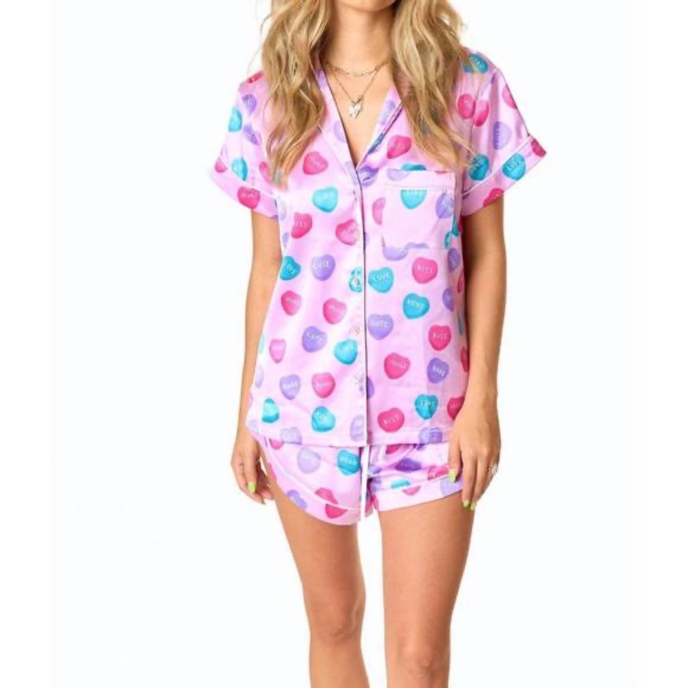 Buddy Love Aurora Pajama Set in Sweet Hearts- Large